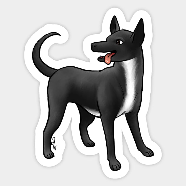 Dog - Xoloitzcuintli - Coated Black and White Sticker by Jen's Dogs Custom Gifts and Designs